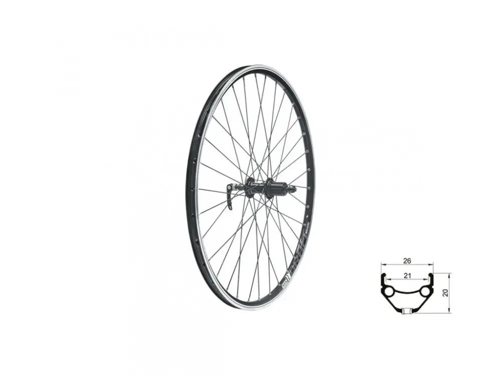 Zapletené kolo zadní KLS DRAFT V-brake R, 28/29", black Značkový