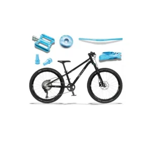 KUbikes 24S Trail AIR - Black - laser Blue, 9,7kg, lehké dětské kolo Aktuální