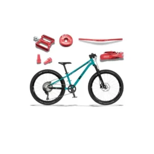 KUbikes 24S Trail AIR - Tyrkys - laser Red, 9,7kg, lehké dětské kolo Přímo Od Výrobce