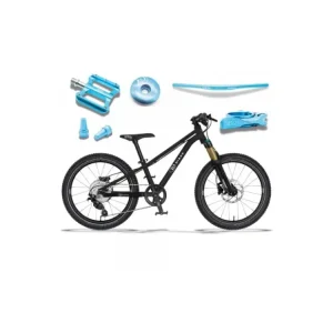Bezpečná Platba KUbikes 20S MTB Disc Black - laser Blue, 8,8kg, lehké dětské kolo