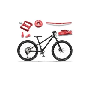 KUbikes 24S Trail AIR - Black - laser Red, 9,7kg, lehké dětské kolo Nová Kolekce