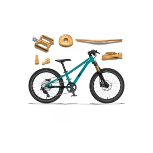Levný KUbikes 20S MTB Disc Tyrkys - laser Gold, 8,8kg, lehké dětské kolo