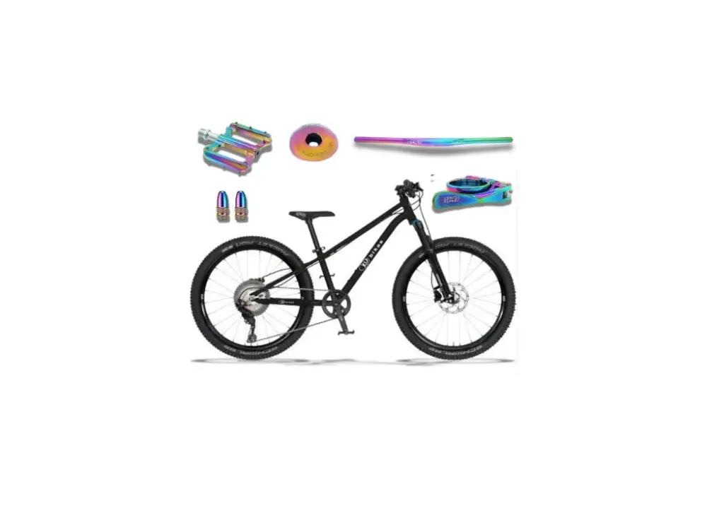 Speciální Cena KUbikes 24S Trail AIR - Black - laser Rainbow, 9,7kg, lehké dětské kolo